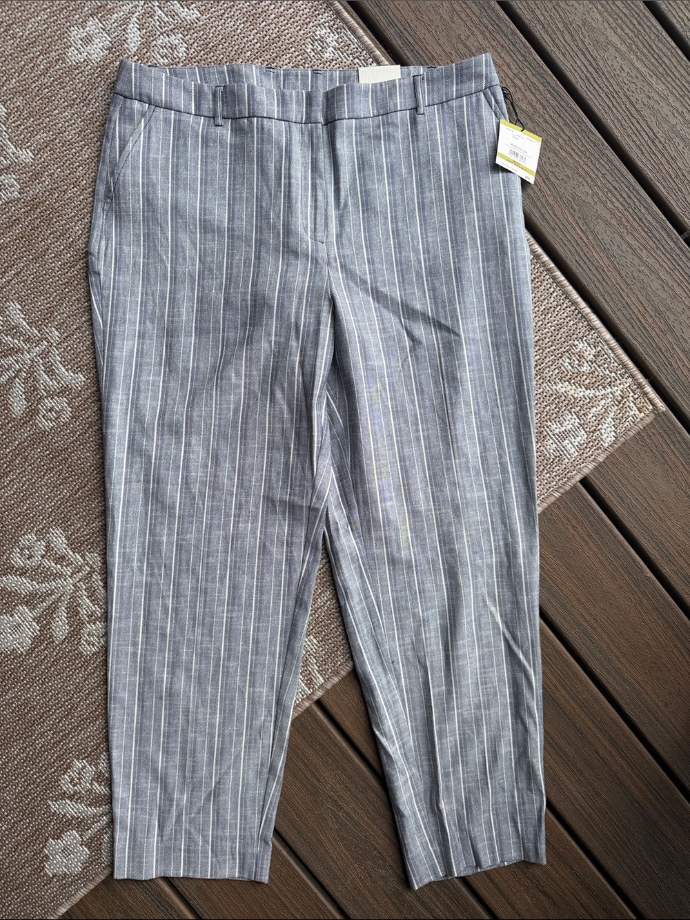 NWT Anne Klein Gray Pinstripe Dress Pants